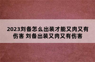 2023刘备怎么出装才能又肉又有伤害 刘备出装又肉又有伤害